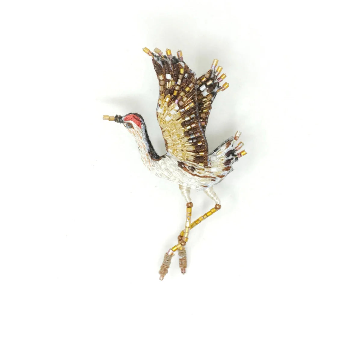 Whooping Crane Brooch Pin