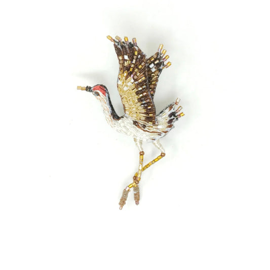 Whooping Crane Brooch Pin