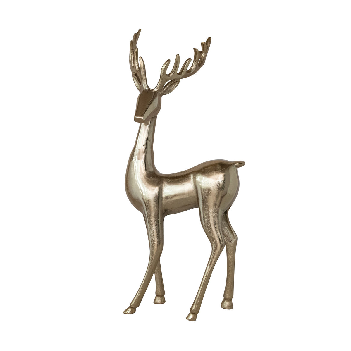 Cast Aluminum Reindeer - Gold