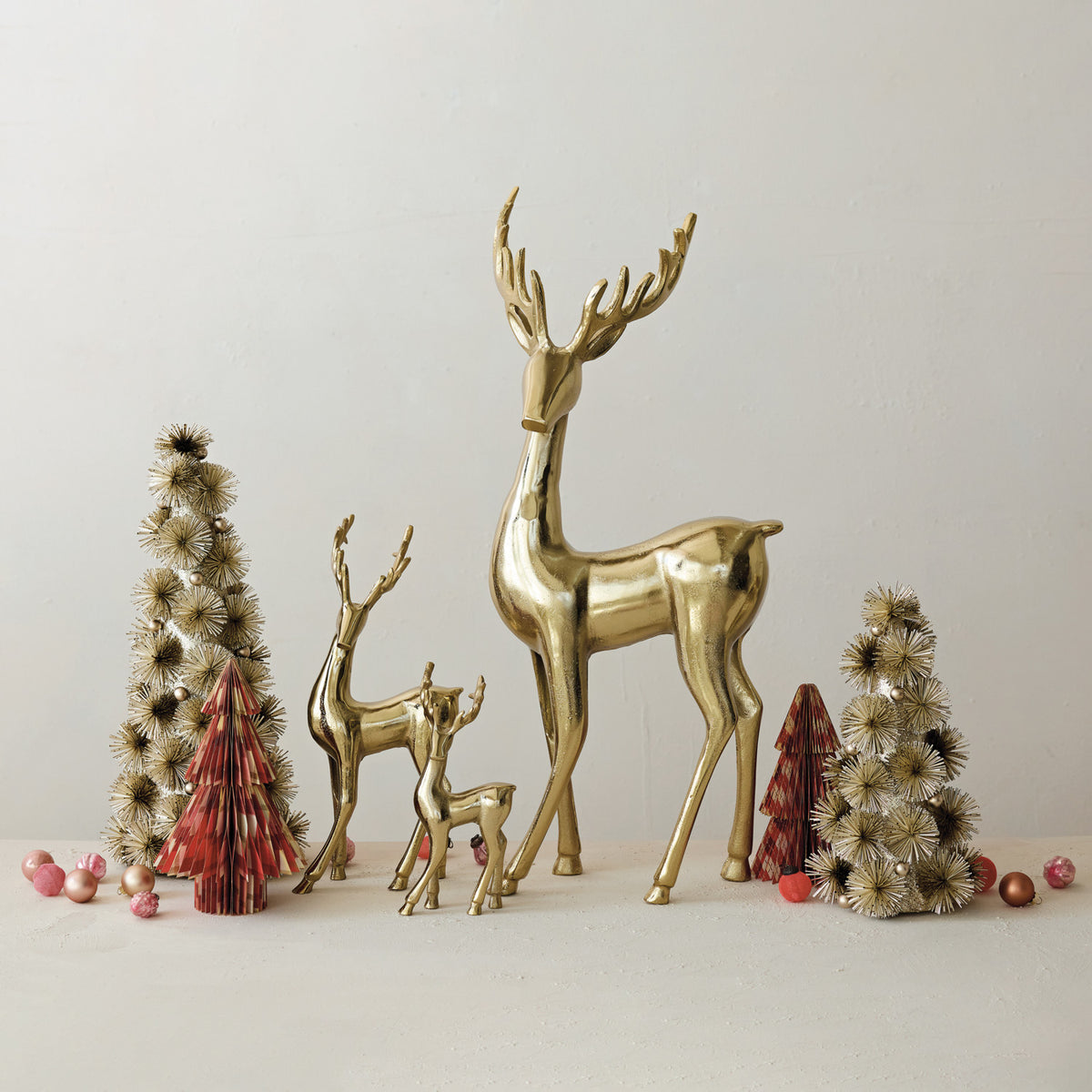 Cast Aluminum Reindeer - Gold