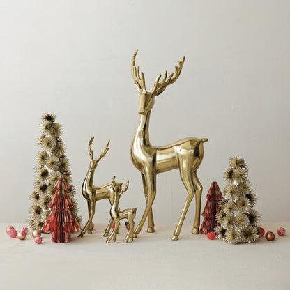 Cast Aluminum Reindeer - Gold