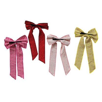 Velvet Bow w Clip - 4 Styles