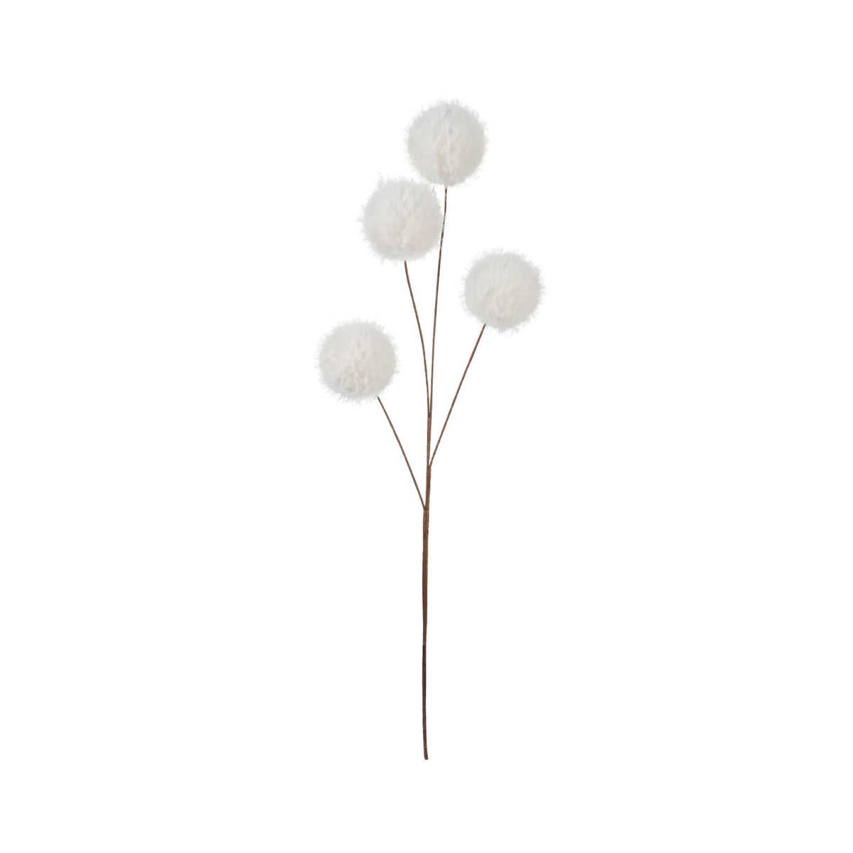White Faux Fur Snowball Pick