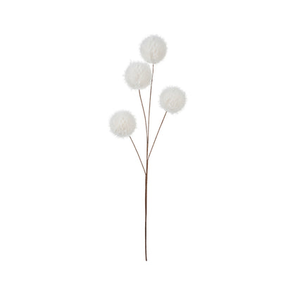White Faux Fur Snowball Pick