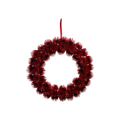 Tinsel Ball Wreath with Glitter and Gold