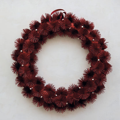 Tinsel Ball Wreath with Glitter and Gold