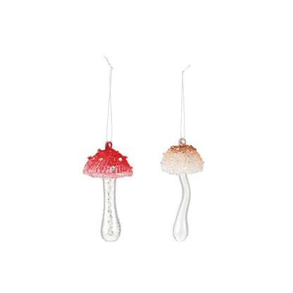 Glass Mushroom Ornament - 2 Colors