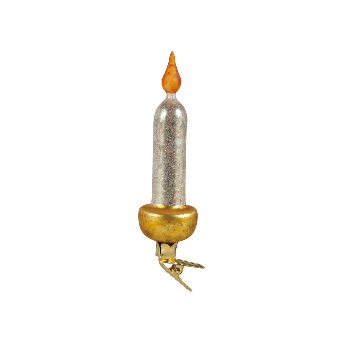 Hand-Painted Mercury Glass Taper Candle Clip-on Ornament