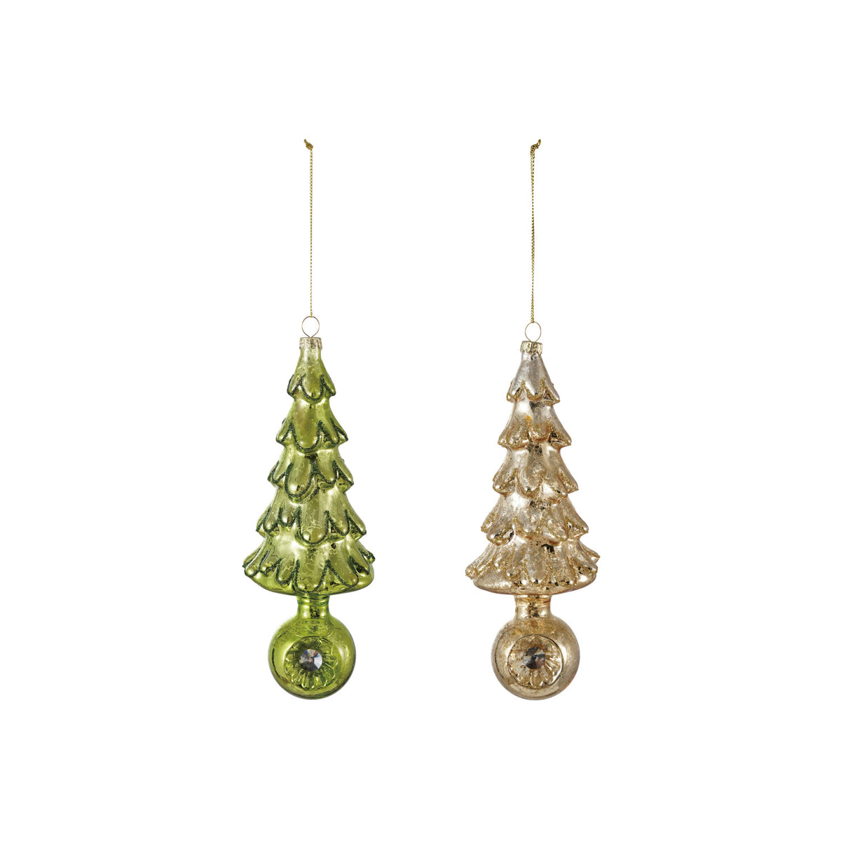 Mercury Glass Tree Ornament with Eye Base