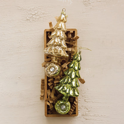 Mercury Glass Tree Ornament with Eye Base