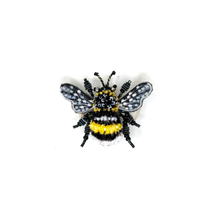Yellow Banded Bee Brooch Pin