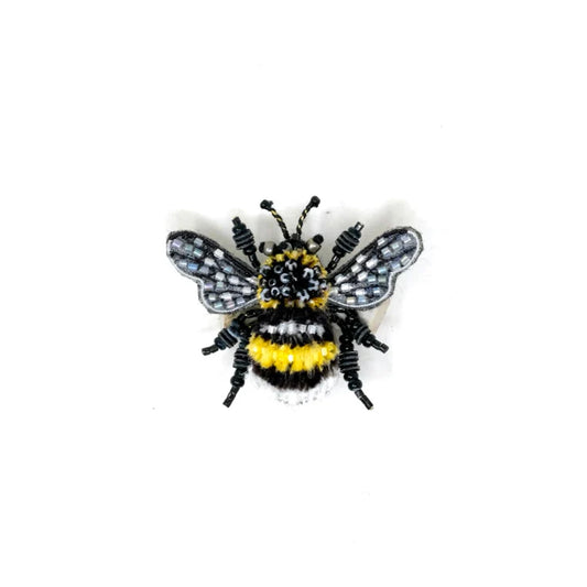 Yellow Banded Bee Brooch Pin