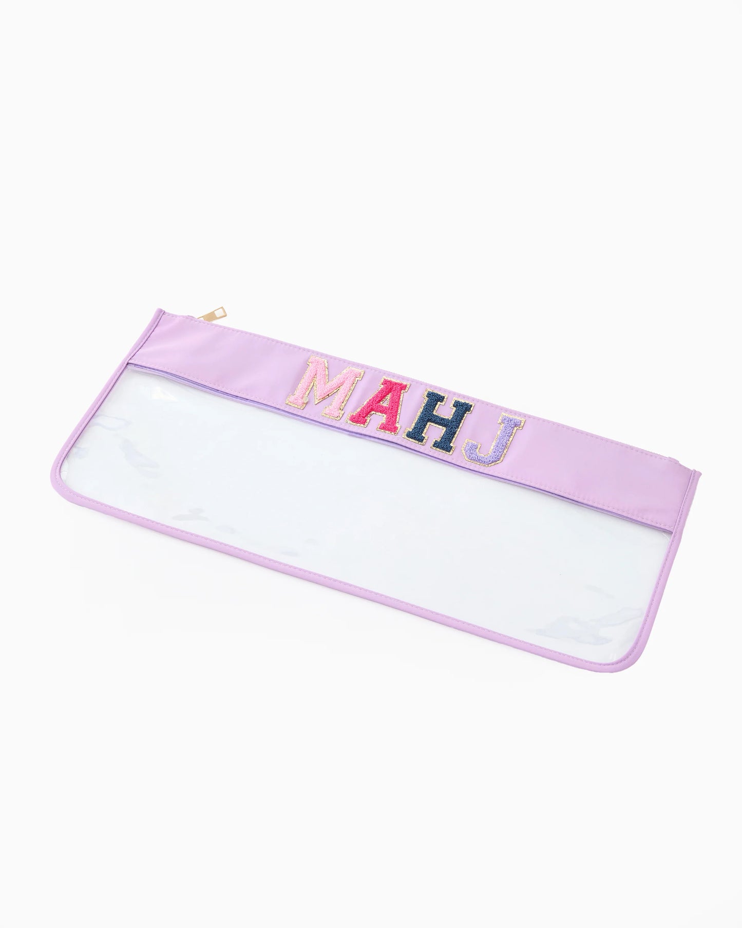 Lilac Stitched Mahjong Bag