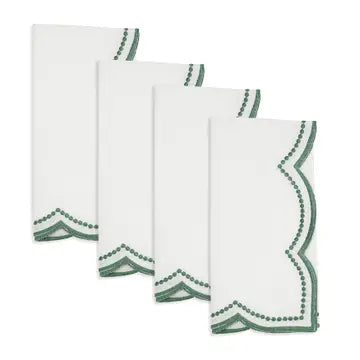 Embroidered Dot Dinner Napkins S/4