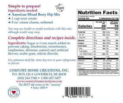 American Mixed Berry Dip Mix