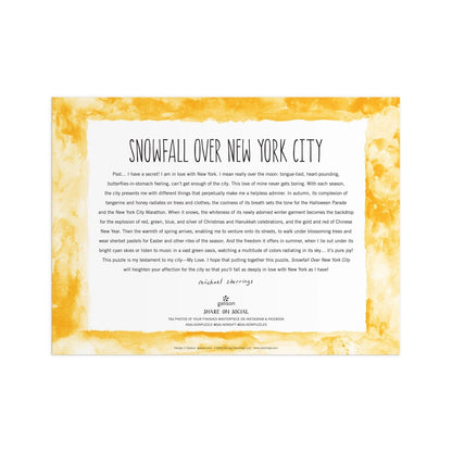 Michael Storrings Snowfall Over New York City Puzzle