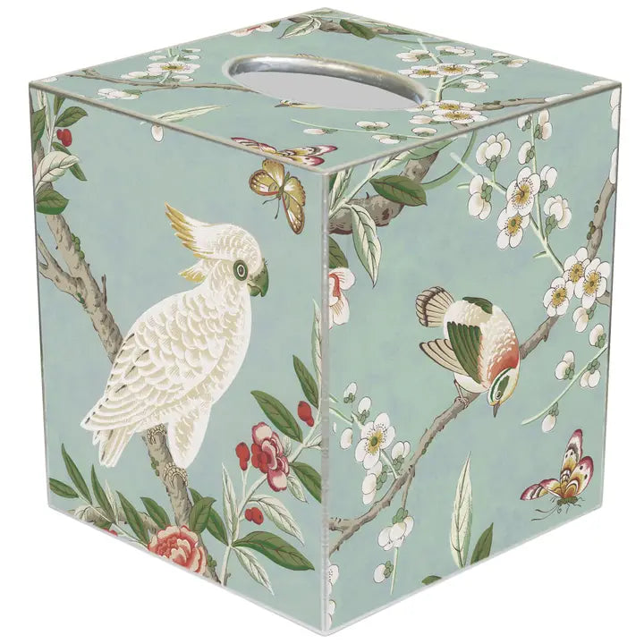 Tissue Box Cover - Birds & Bloom