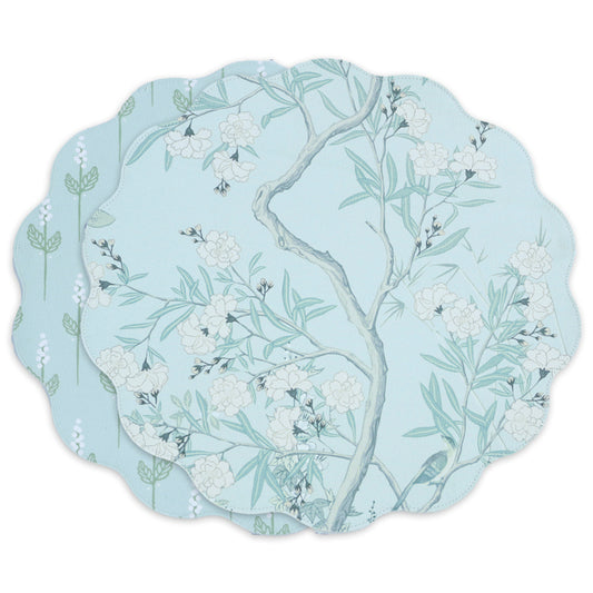 Chinoiserie Reversible Placemats S/4 Light Teal