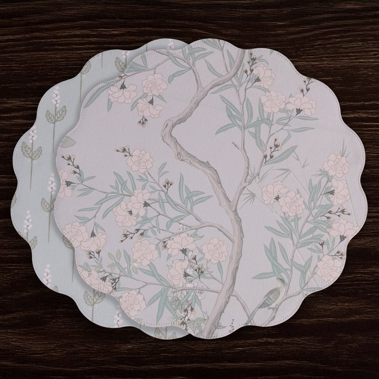 Chinoiserie Reversible Placemats S/4 Light Teal