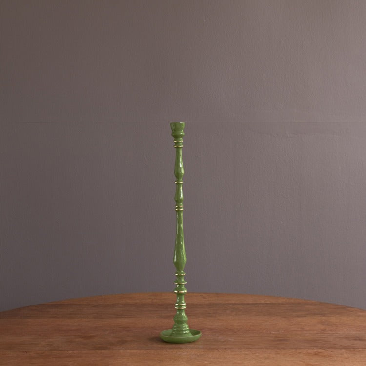 Crosby Large Leaf Green Candlestick Holder