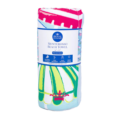 Monterosso Beach Towel Capri/Hot Pink/Sapphire