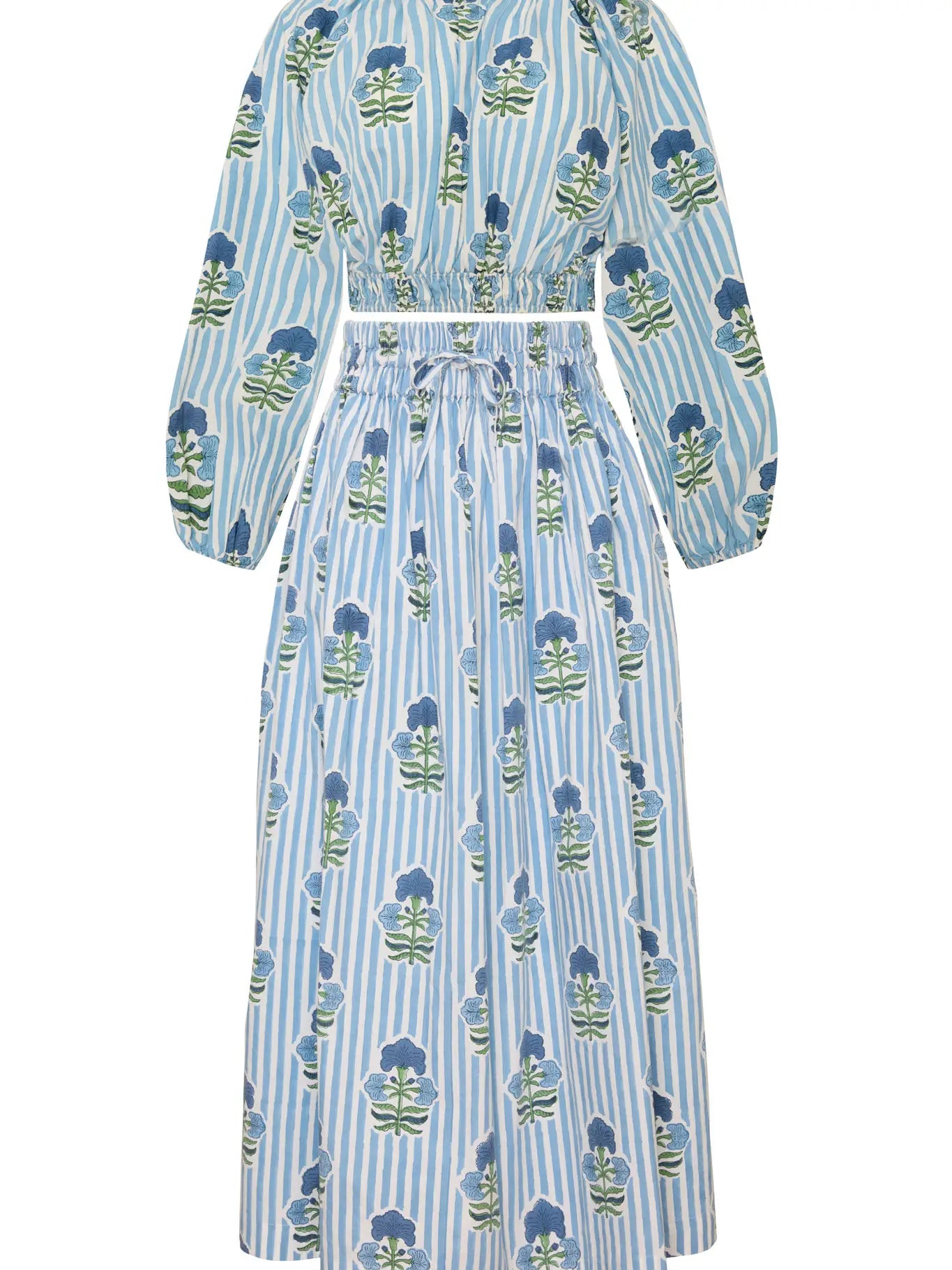 Newport Skirt Blue Green Flower