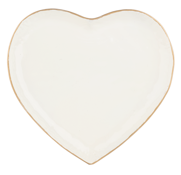 Ivory Heart Trays with Gold Edges