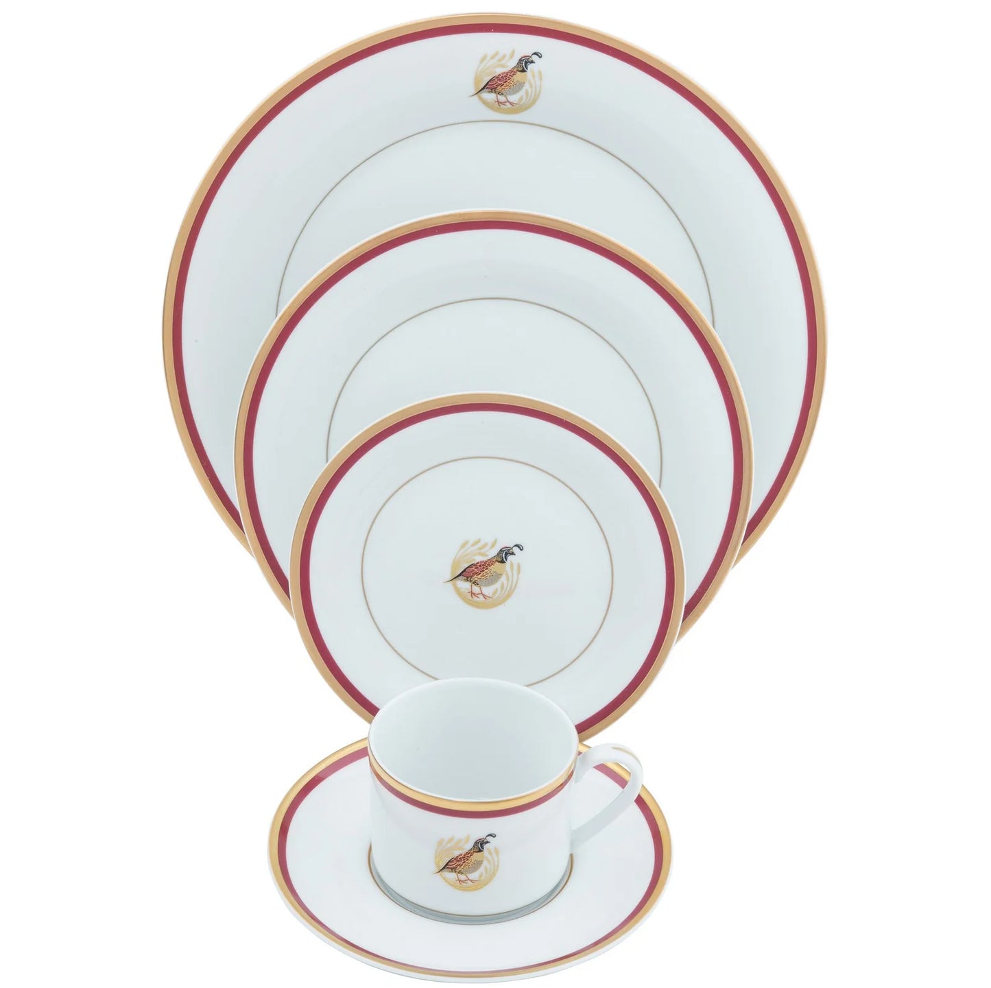 Charlotte Moss Quail Motif 5 Piece Place Setting