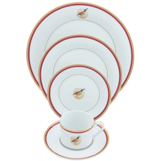 Charlotte Moss Quail Motif 5 Piece Place Setting