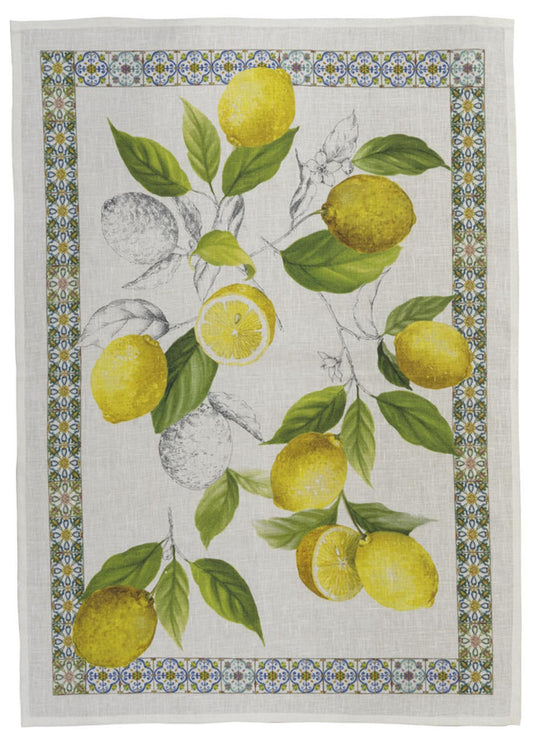 Cetara Linen Tea Towel - Blue