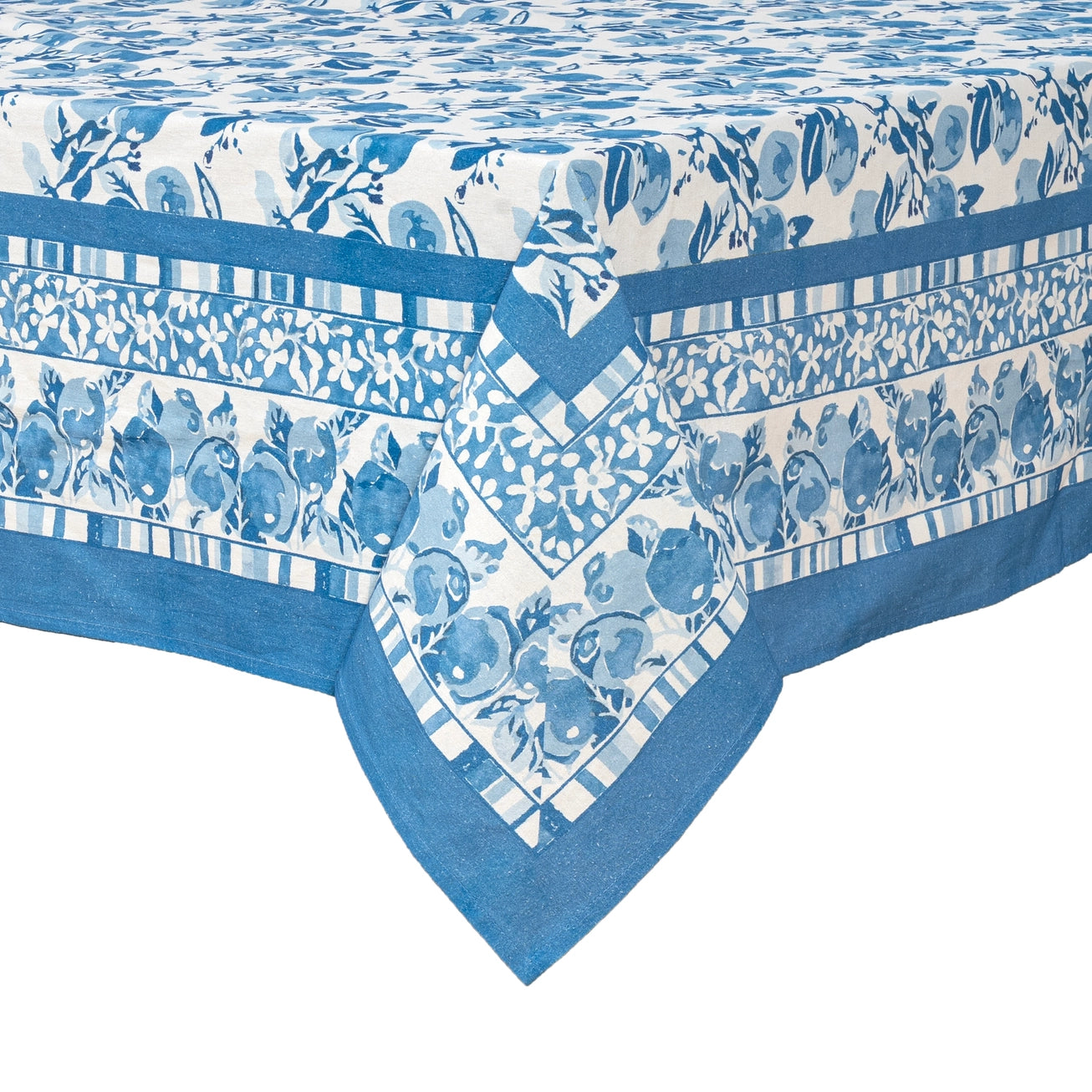 Citron Bleu French Tablecloth 71" x 106"