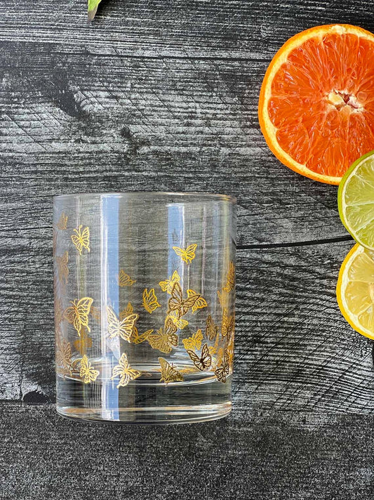 Tumbler Butterflies Gold S/6