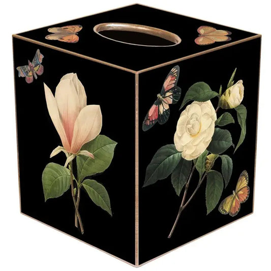 Tissue Box - Black Magnolia & Peony
