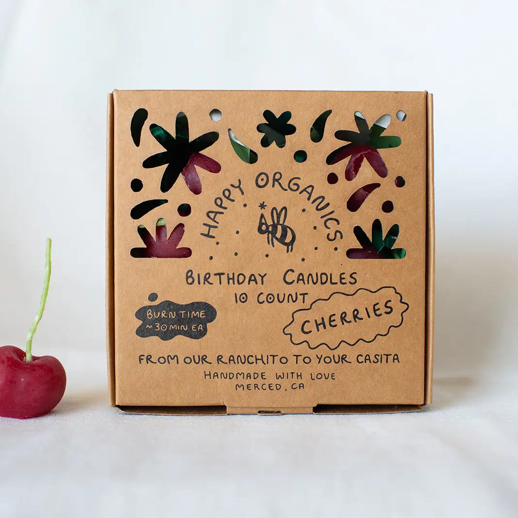 Beeswax Cherry Birthday Candles