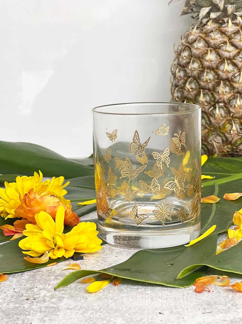 Tumbler Butterflies Gold S/6