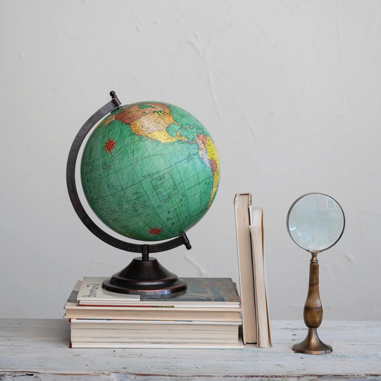 Brass & Horn Magnifying Glass on Stand