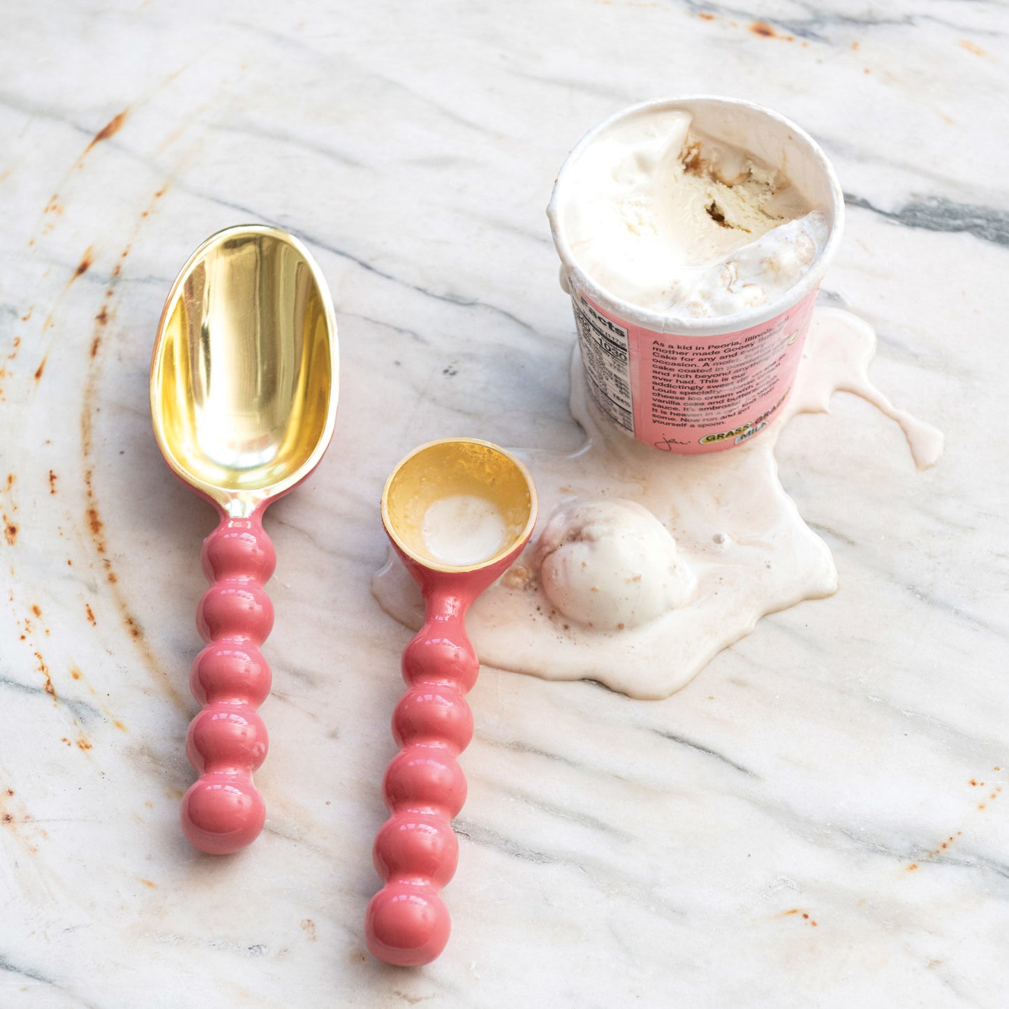 Aluminum Scoop - Pink and Gold