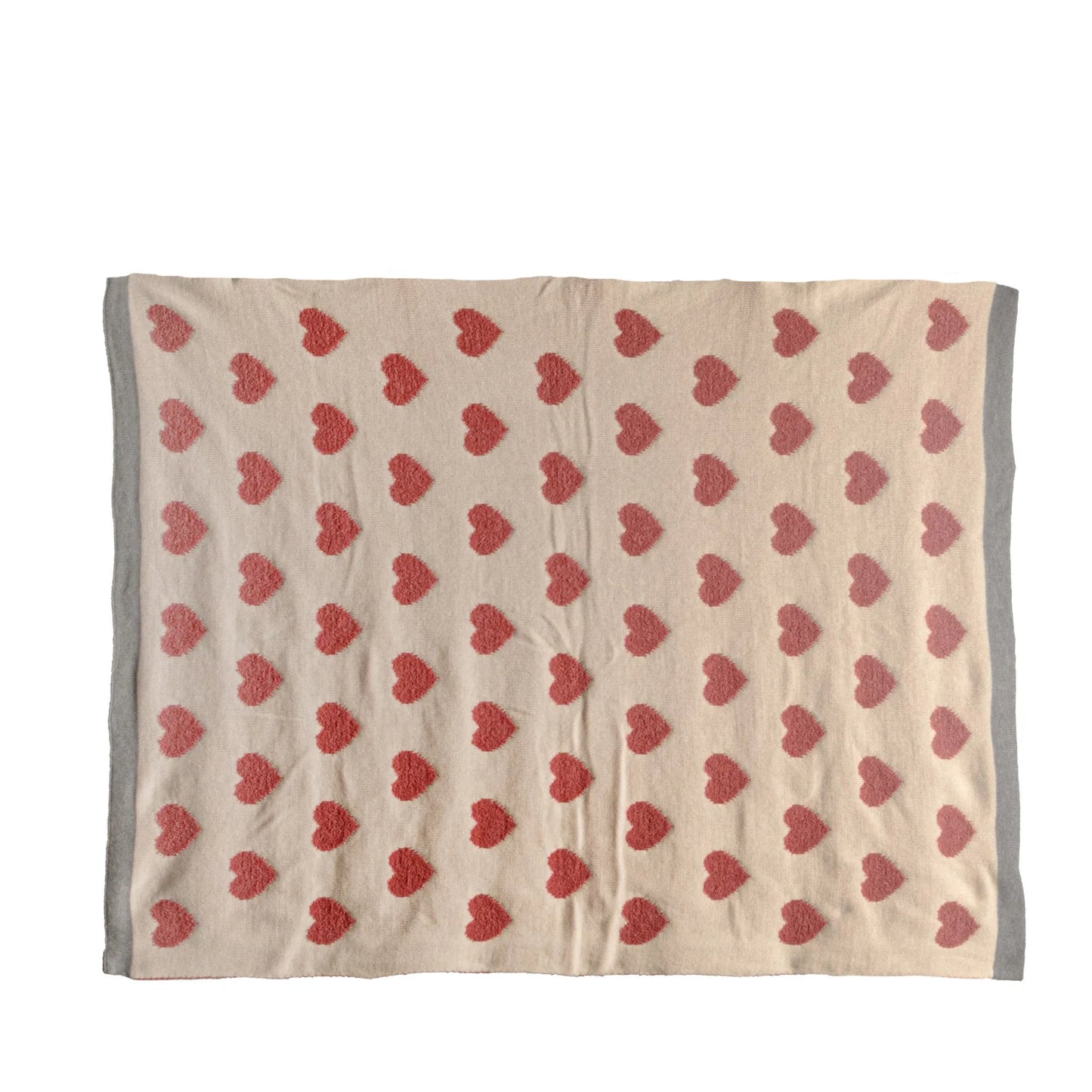 Chenille Baby Blanket with Hearts