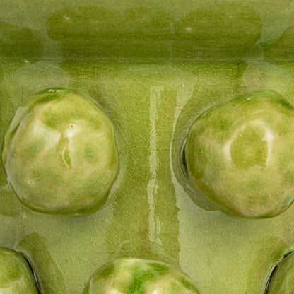 Hobnail Footed Vase -Green