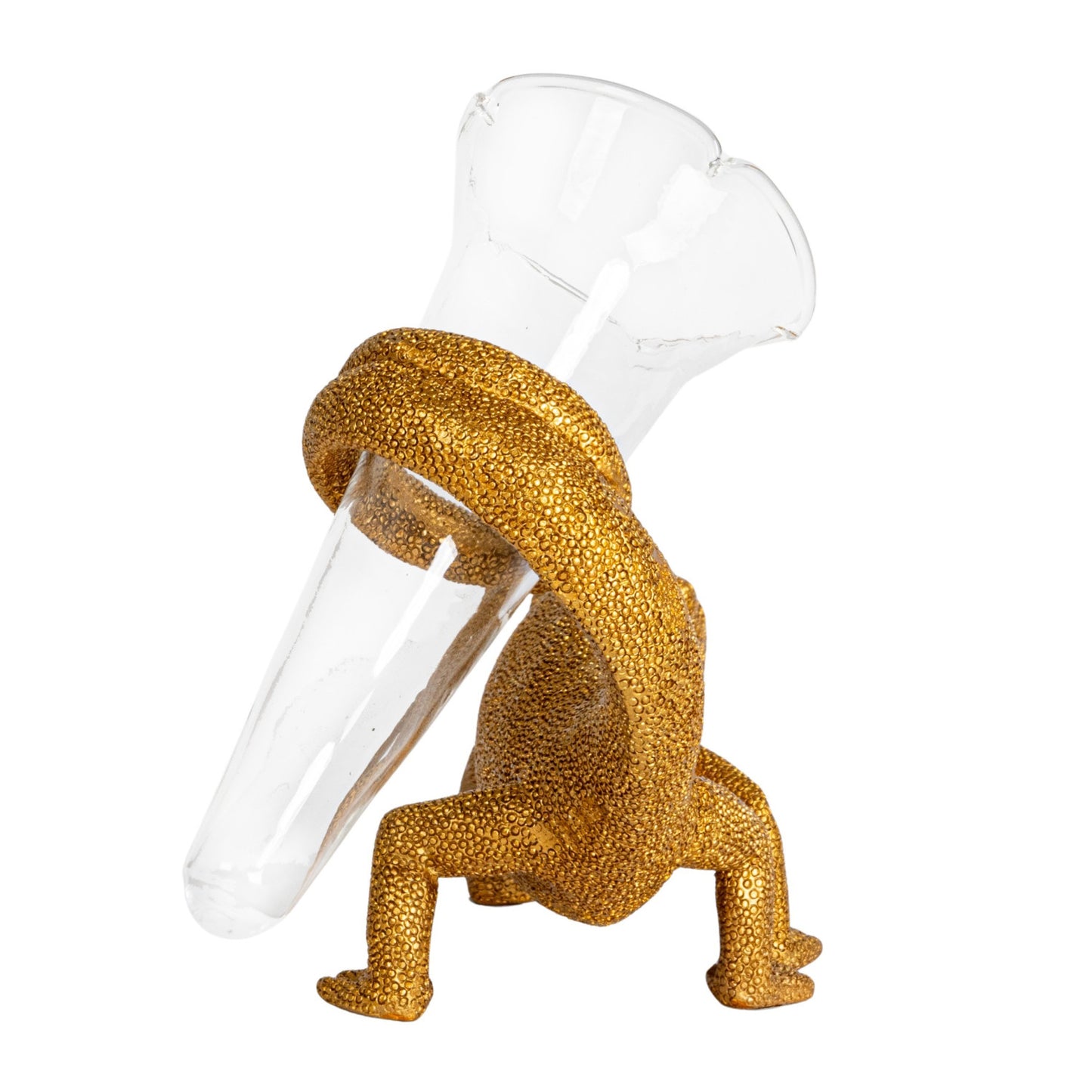 Chameleon with Glass Vase