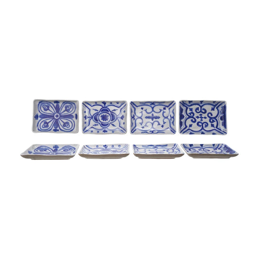 Stoneware Tray - Blue & White