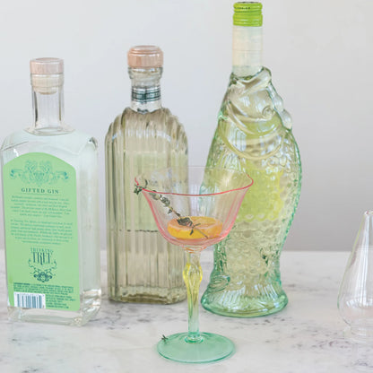 Hand-Blown Stemmed Wine Glass S/2
