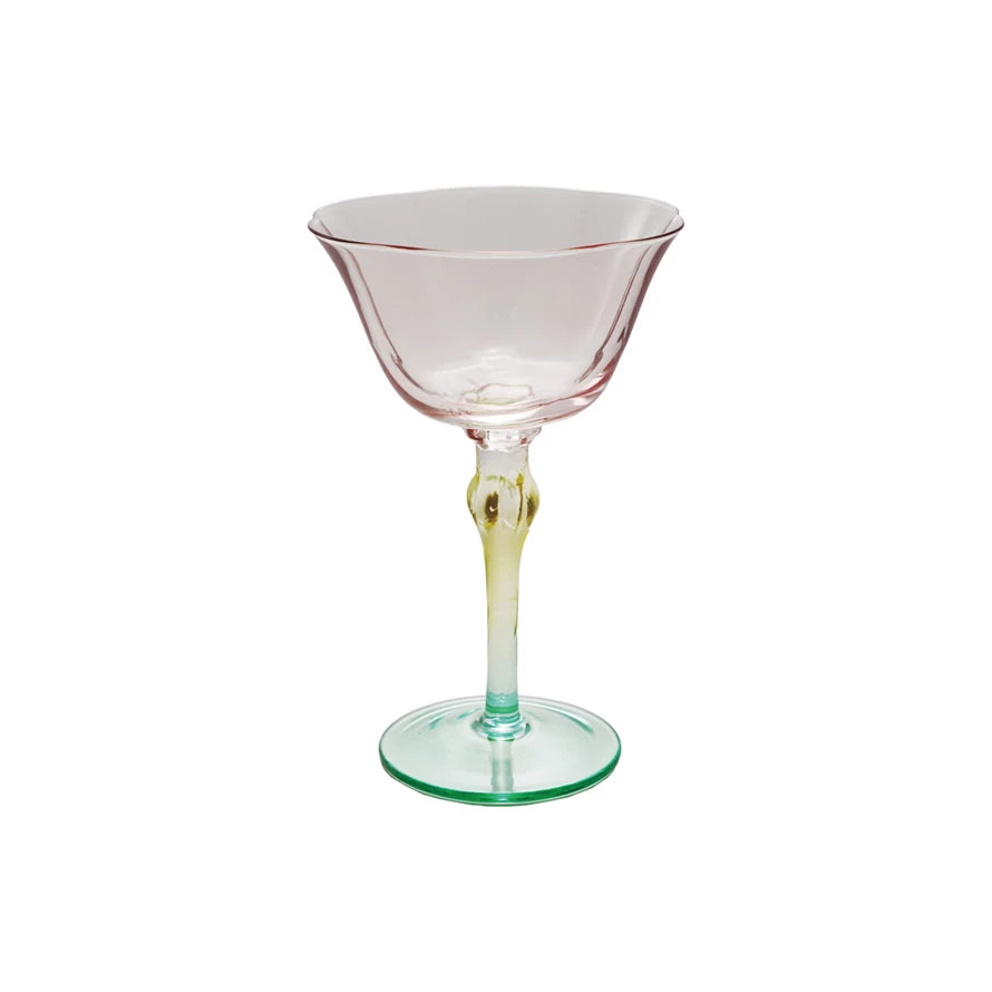 Hand-Blown Stemmed Wine Glass S/2
