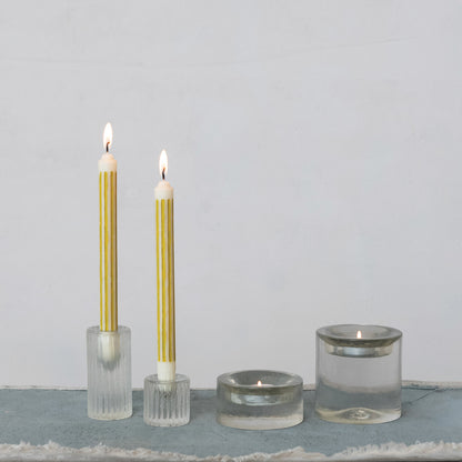 Cut Glass Taper Holder S/2