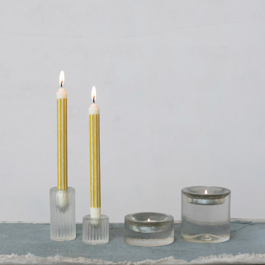 Cut Glass Taper Holder S/2