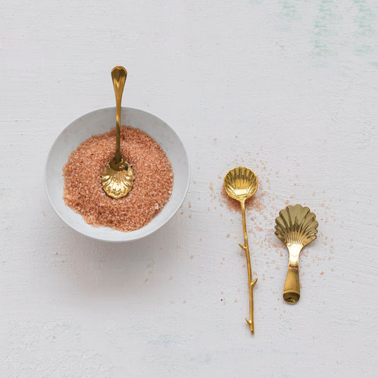 Brass Shell Spoon w Twig Handle