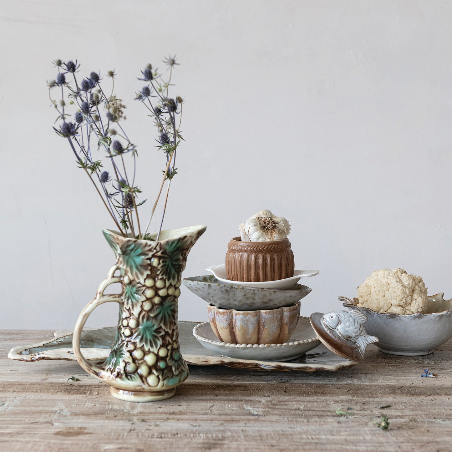 Embossed Grapes Pitcher