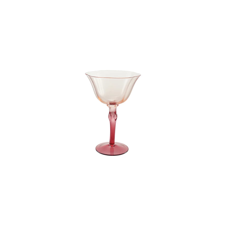Red & Blush Stemmed Wine Glass