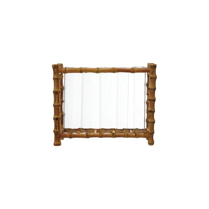 Bamboo Stand w Five Glass Vases