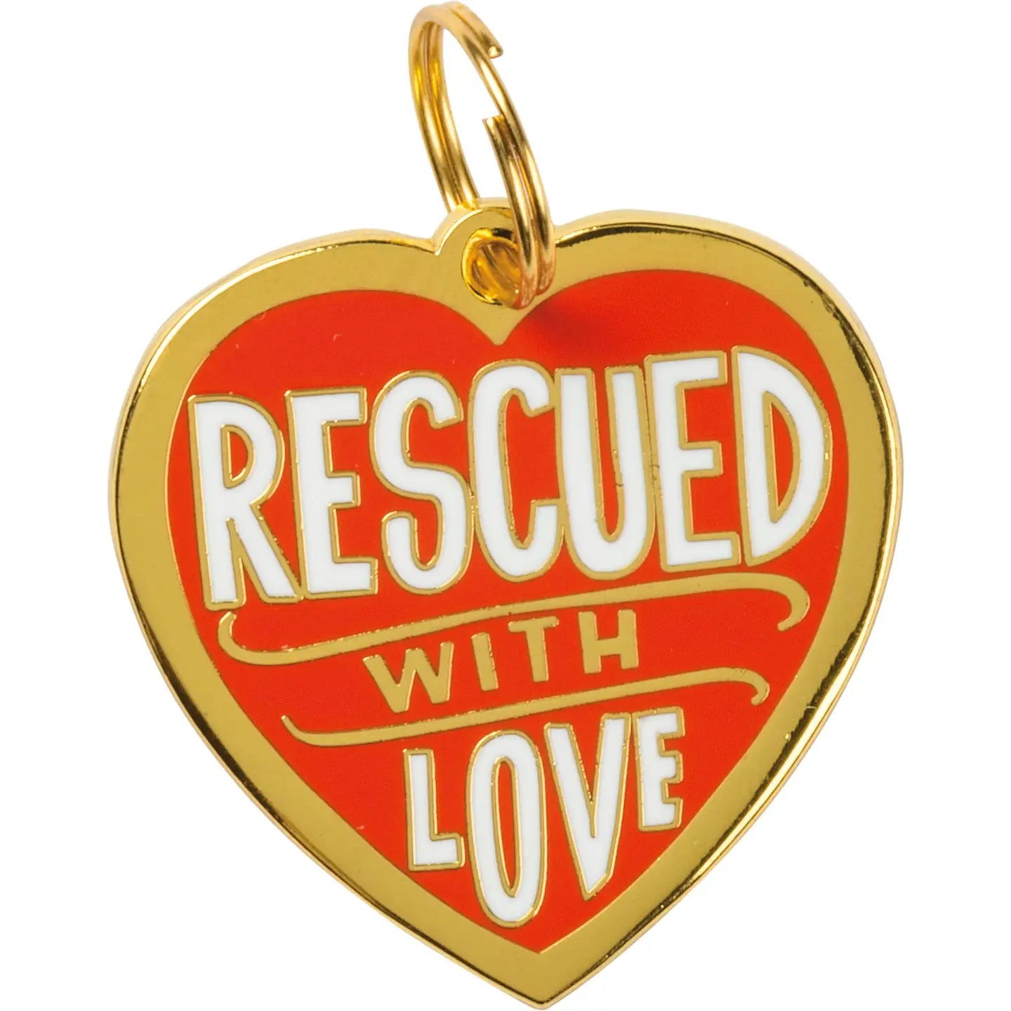 Rescued with Love Collar Charm